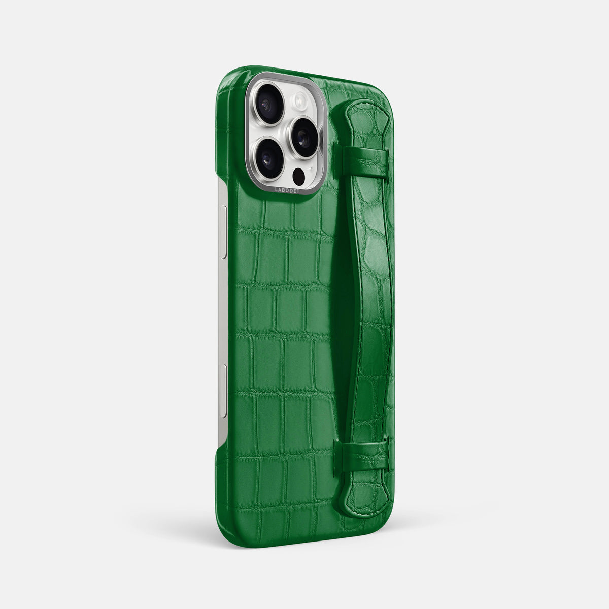 Forest-Green iPhone 16 Pro Max Handle Case Alligator with Steel Metal -2 | Forest-Green-Steel