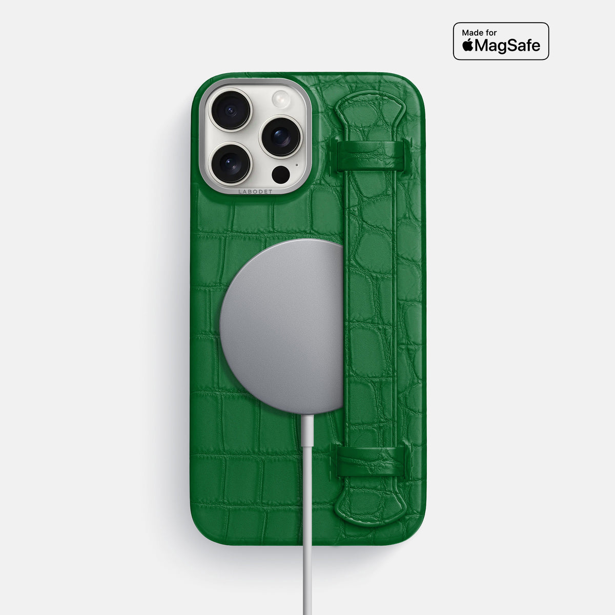Forest-Green iPhone 16 Pro Max Handle Case Alligator with Steel Metal -4 | Forest-Green-Steel