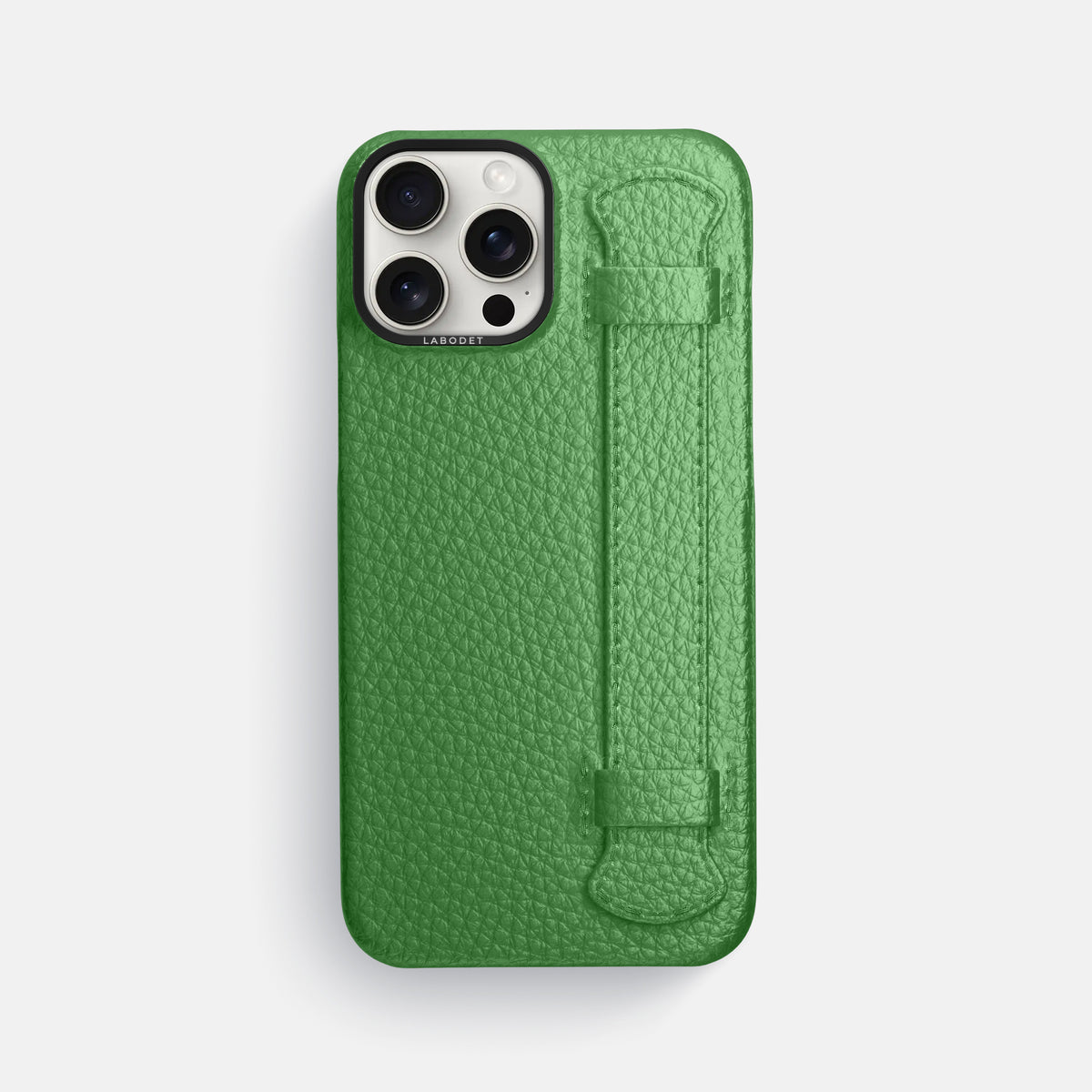 Herb iPhone 16 Pro Max Handle Case Calf with Black Metal -1 | Herb-Black