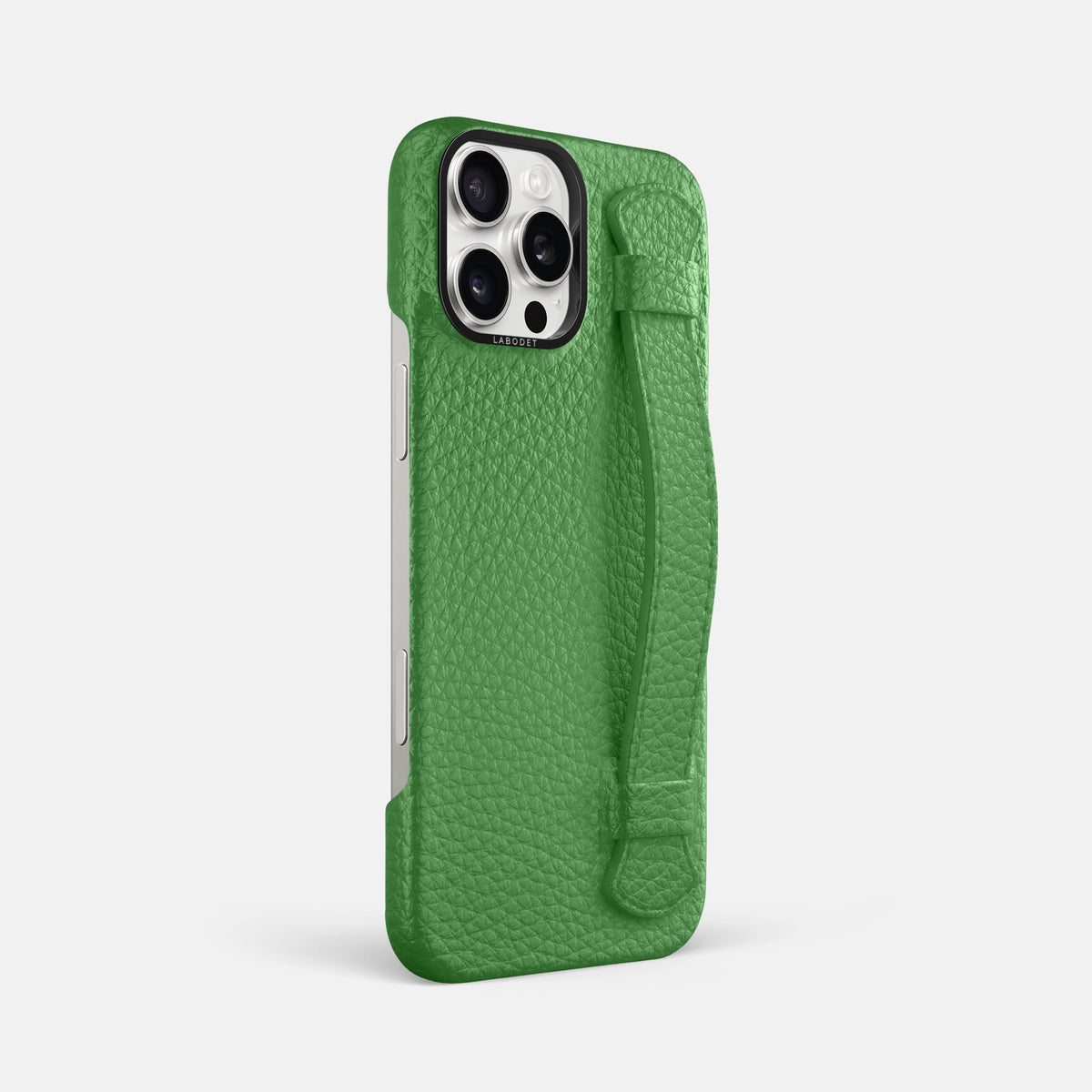 Herb iPhone 16 Pro Max Handle Case Calf with Black Metal -2 | Herb-Black