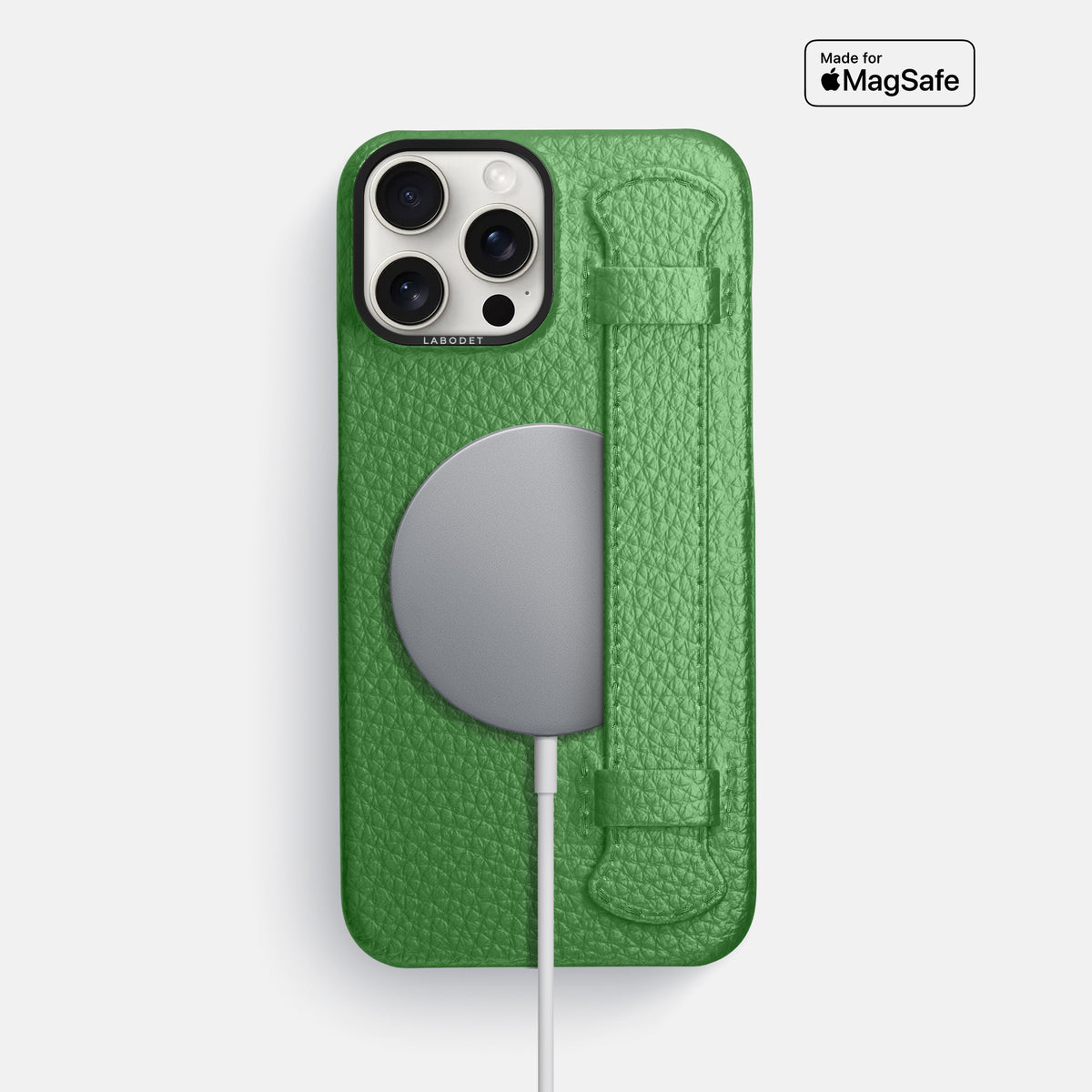 Herb iPhone 16 Pro Max Handle Case Calf with Black Metal -5 | Herb-Black