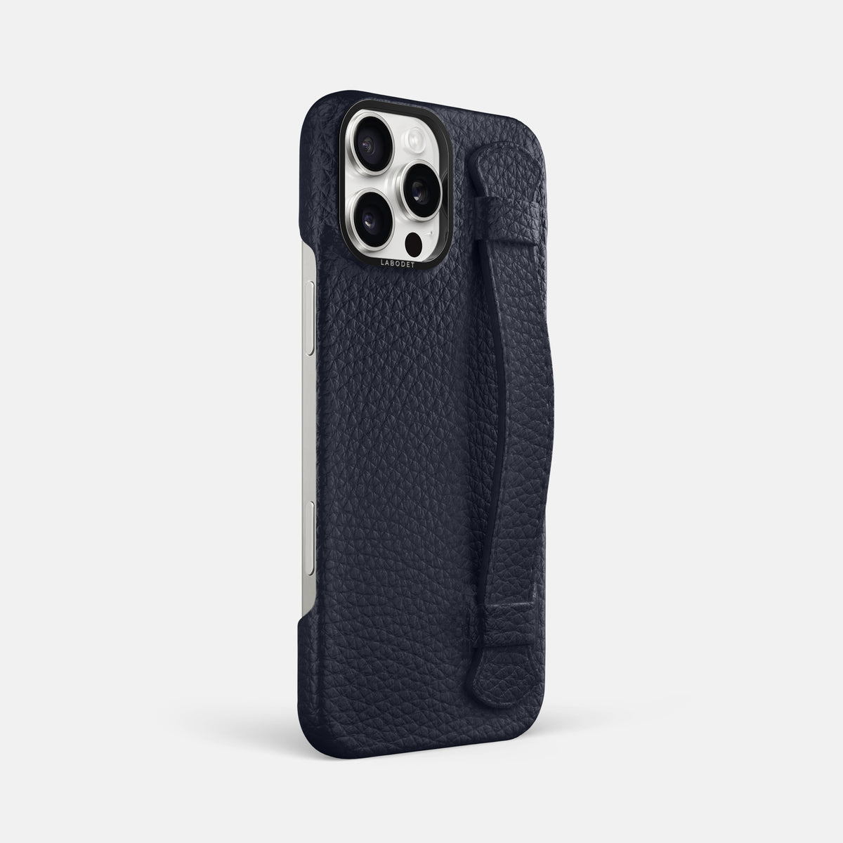 Marine iPhone 16 Pro Max Handle Case Calf with Black Metal -2 | Marine-Black