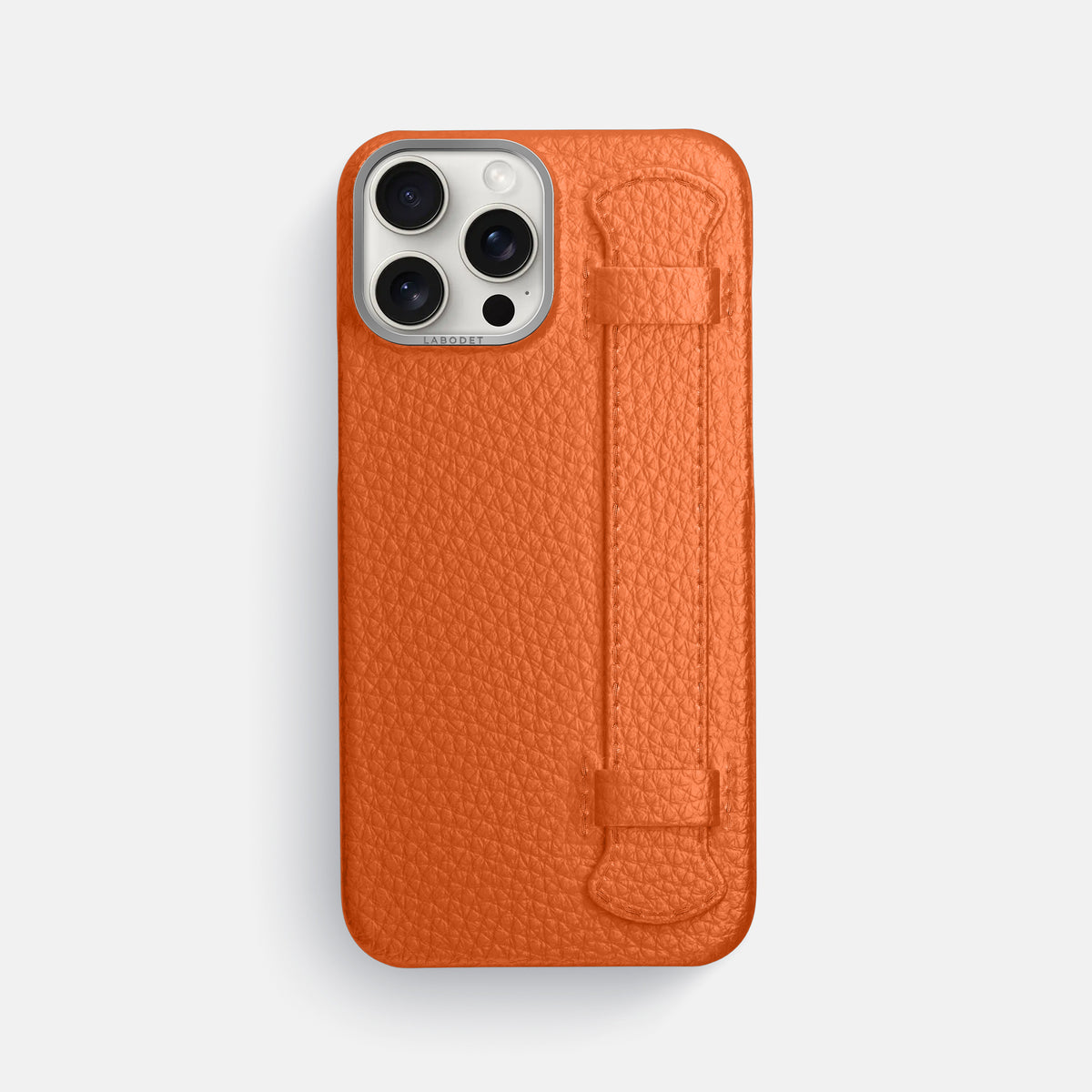 Orange iPhone 16 Pro Max Handle Case Calf with Steel Metal -1 | Orange-Steel