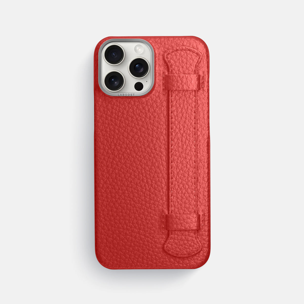 Red iPhone 16 Pro Max Handle Case Calf with Steel Metal -1 | Red-Steel