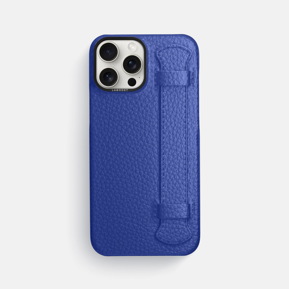 Royal Blue iPhone 16 Pro Max Handle Case Calf with Black Metal -1 | Royal-Blue-Black
