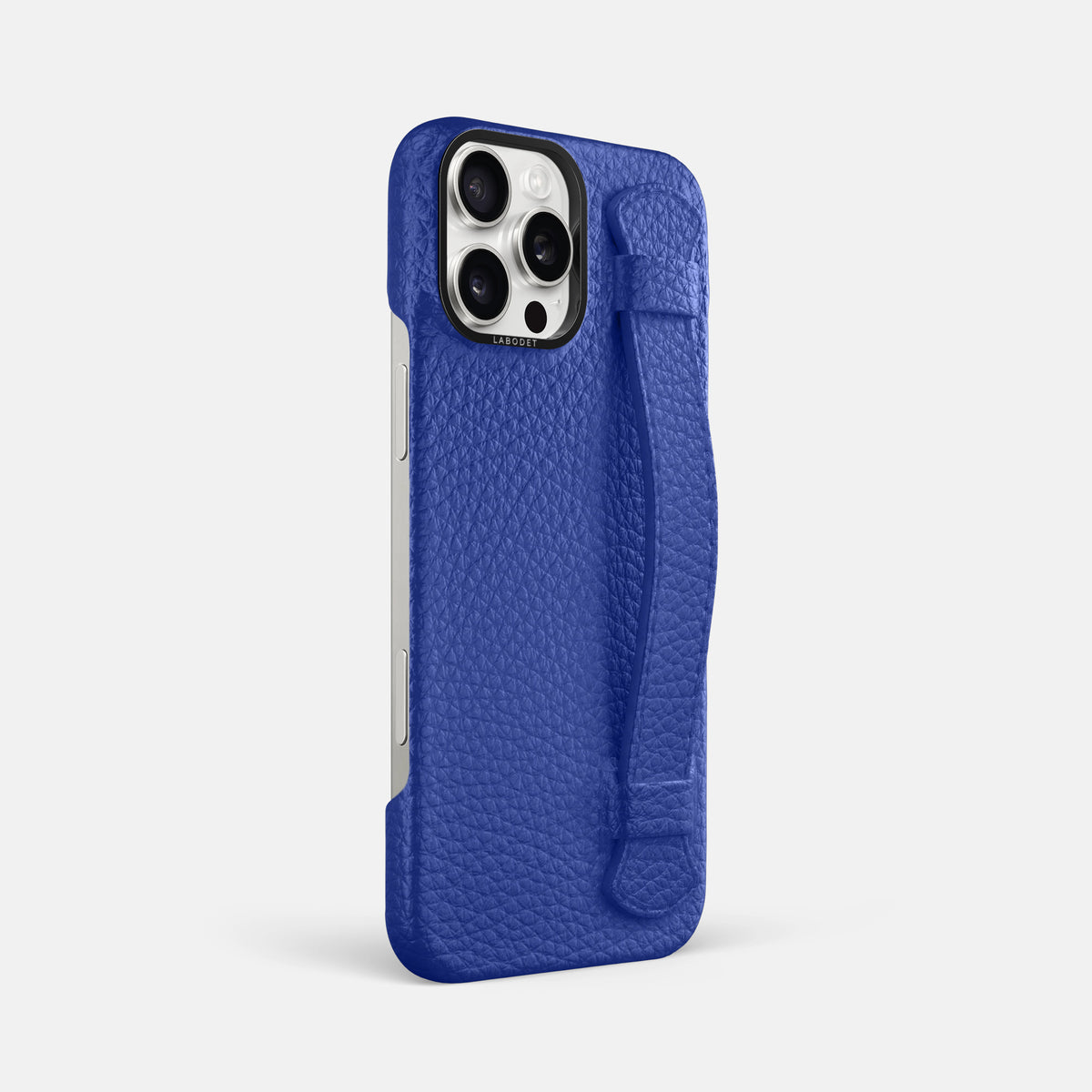 Royal Blue iPhone 16 Pro Max Handle Case Calf with Black Metal -2 | Royal-Blue-Black