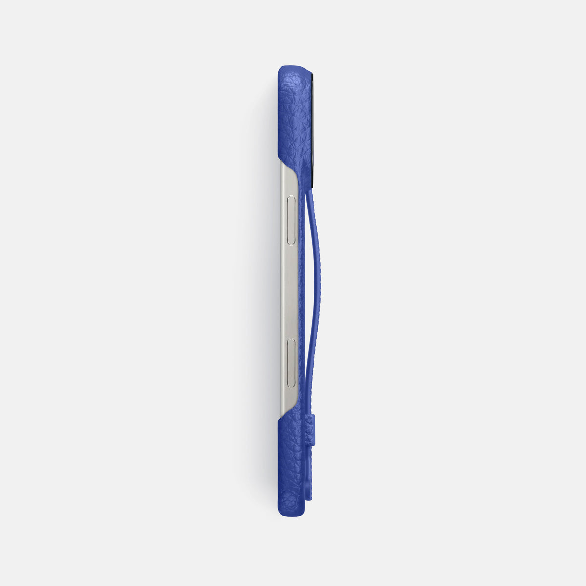 Royal Blue iPhone 16 Pro Max Handle Case Calf with Black Metal -3 | Royal-Blue-Black