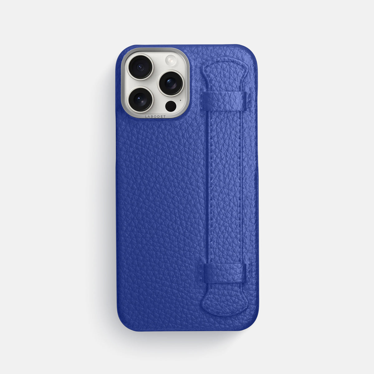 Royal Blue iPhone 16 Pro Max Handle Case Calf with Steel Metal -1 | Royal-Blue-Steel