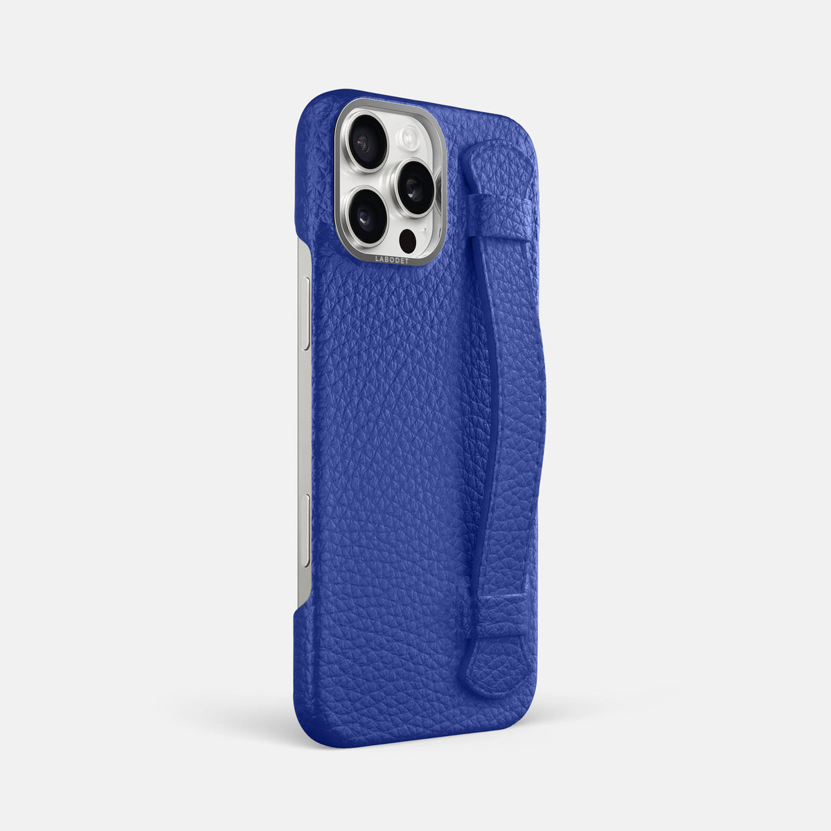 Royal Blue iPhone 16 Pro Max Handle Case Calf with Steel Metal -2 | Royal-Blue-Steel