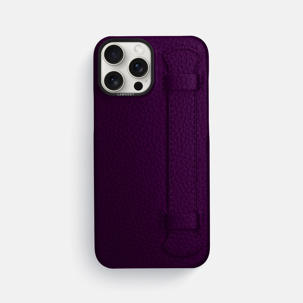 Violet iPhone 16 Pro Max Handle Case Calf with Black Metal -1 | Violet-Black
