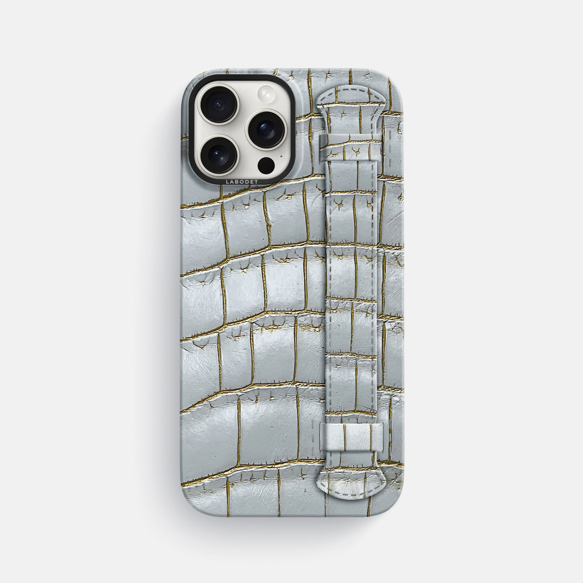 Arctic iPhone 16 Pro Max Handle Case Himalayan Crocodile with Black Metal -1 | Arctic-Black