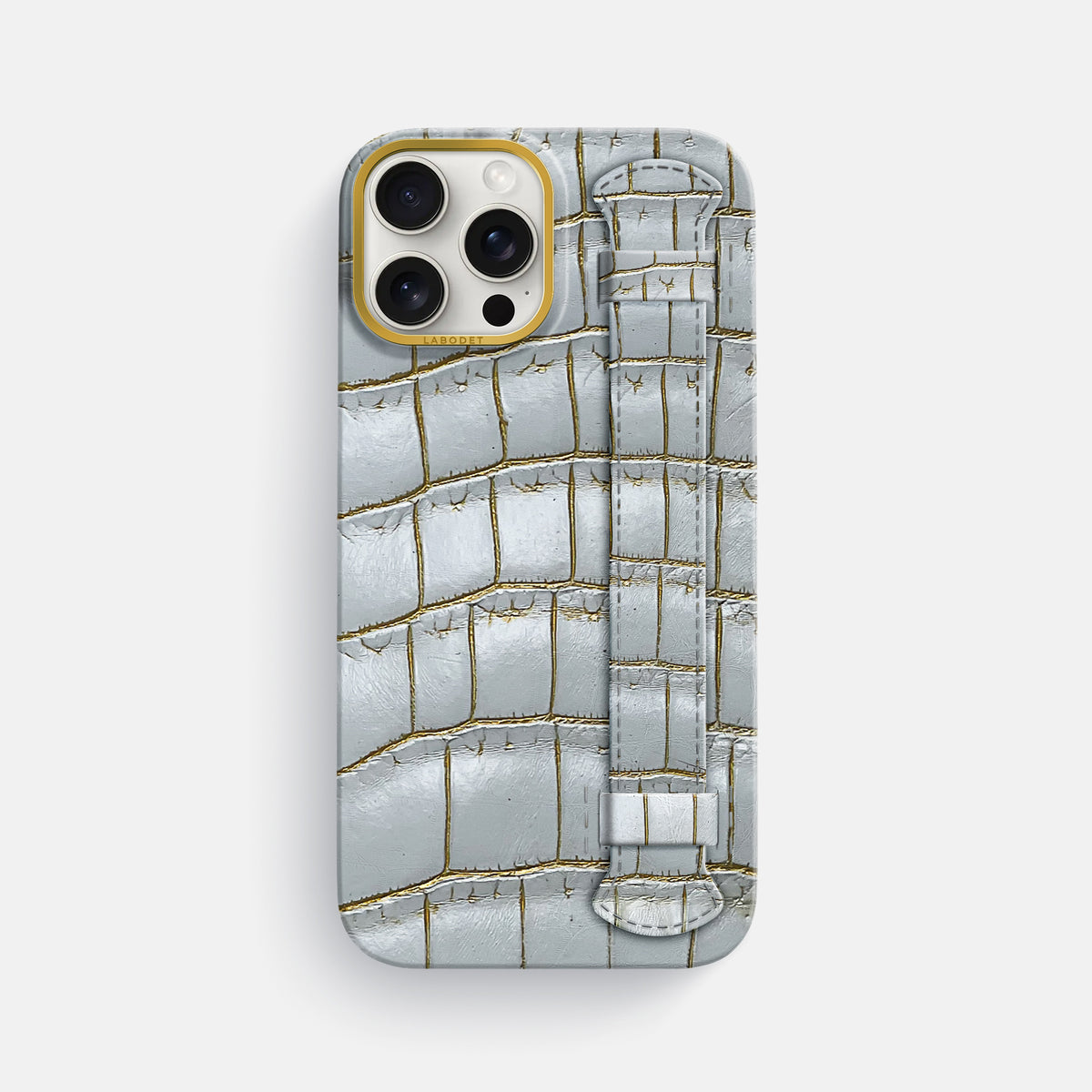 Arctic iPhone 16 Pro Max Center Handle Himalayan Crocodile with Gold Metal -1 | Arctic-Gold
