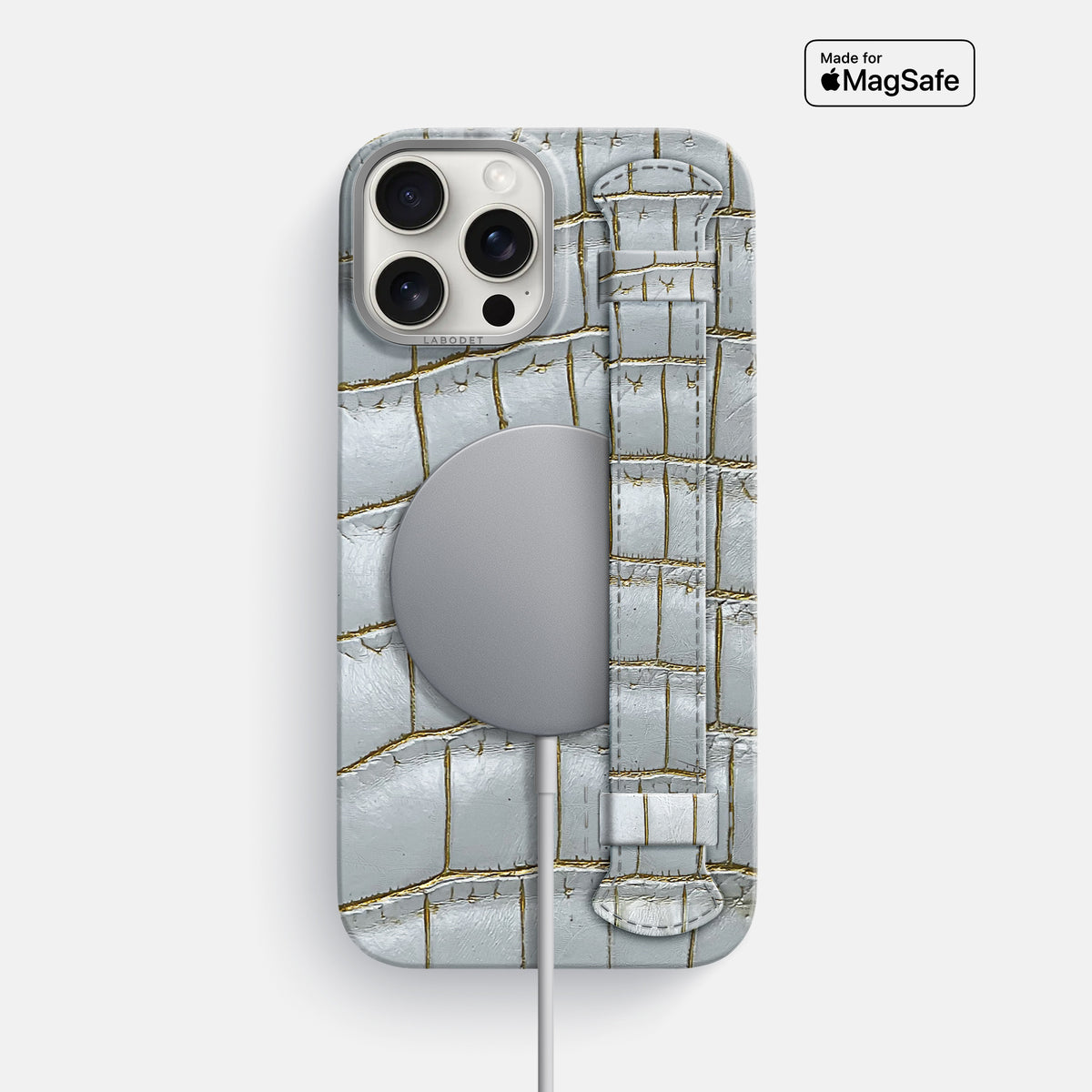 Arctic iPhone 16 Pro Max Handle Case Himalayan Crocodile with Steel Metal -4 | Arctic-Steel