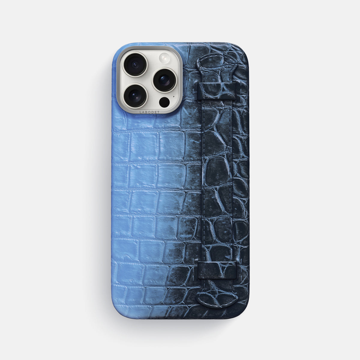 Lavender iPhone 16 Pro Max Handle Case Himalayan Crocodile with Steel Metal -1 | Lavender-Steel