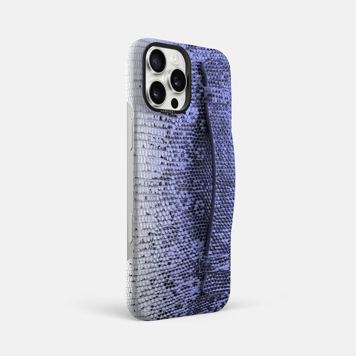 Navy-Blue iPhone 16 Pro Max Himalayan Lizard Handle Case with Black Metal -2 | Navy-Blue-Black