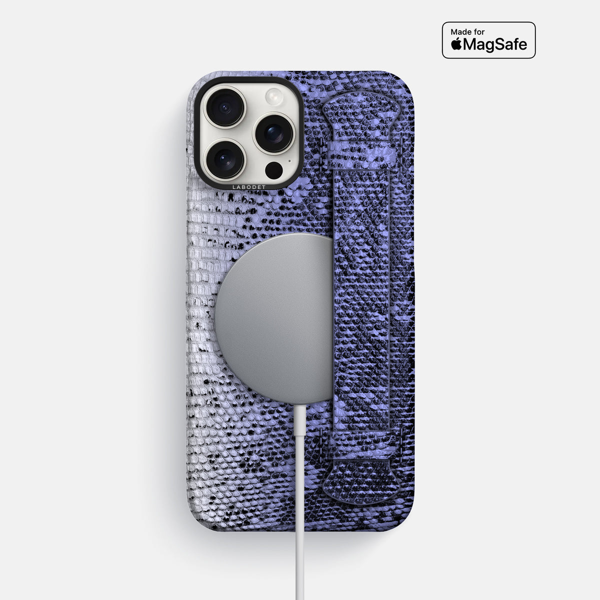 Navy-Blue iPhone 16 Pro Max Himalayan Lizard Handle Case with Black Metal -5 | Navy-Blue-Black