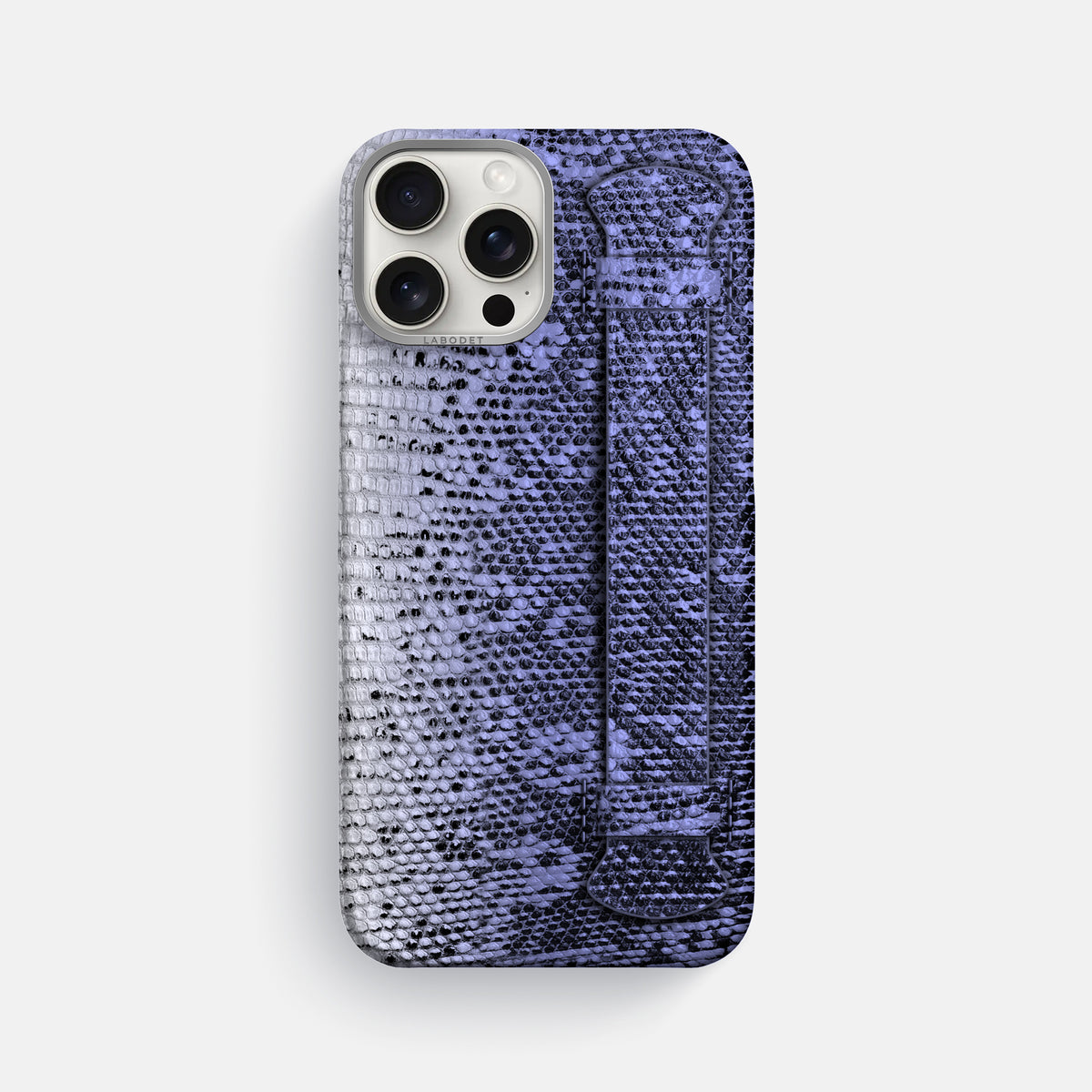 Navy-Blue iPhone 16 Pro Max Himalayan Lizard Handle Case with Steel Metal -1 | Navy-Blue-Steel
