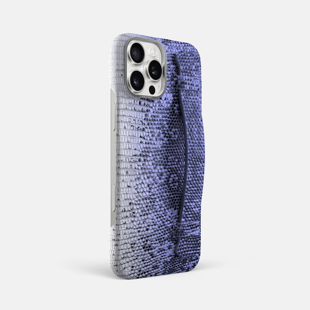 Navy-Blue iPhone 16 Pro Max Himalayan Lizard Handle Case with Steel Metal -2 | Navy-Blue-Steel