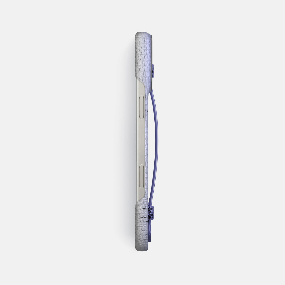 Navy-Blue iPhone 16 Pro Max Himalayan Lizard Handle Case with Steel Metal -3 | Navy-Blue-Steel