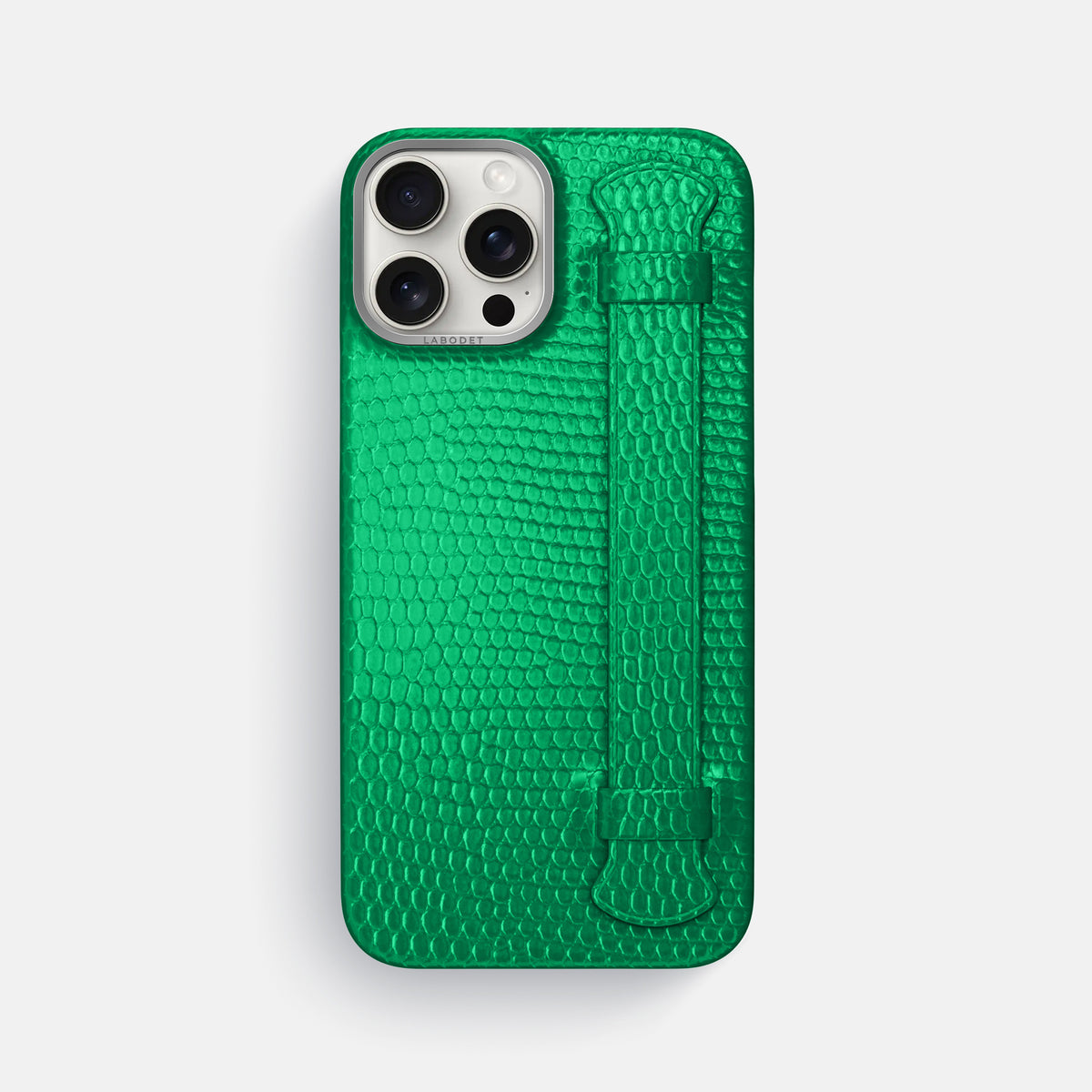 Apple-Green iPhone 16 Pro Max Handle Case Lizard with Steel Metal -1 | Apple-Green-Steel