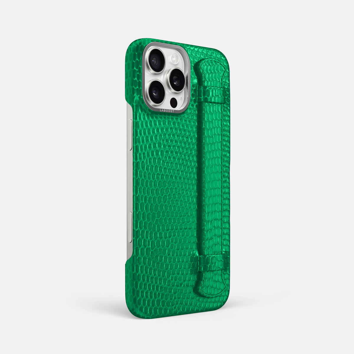Apple-Green iPhone 16 Pro Max Handle Case Lizard with Steel Metal -2 | Apple-Green-Steel