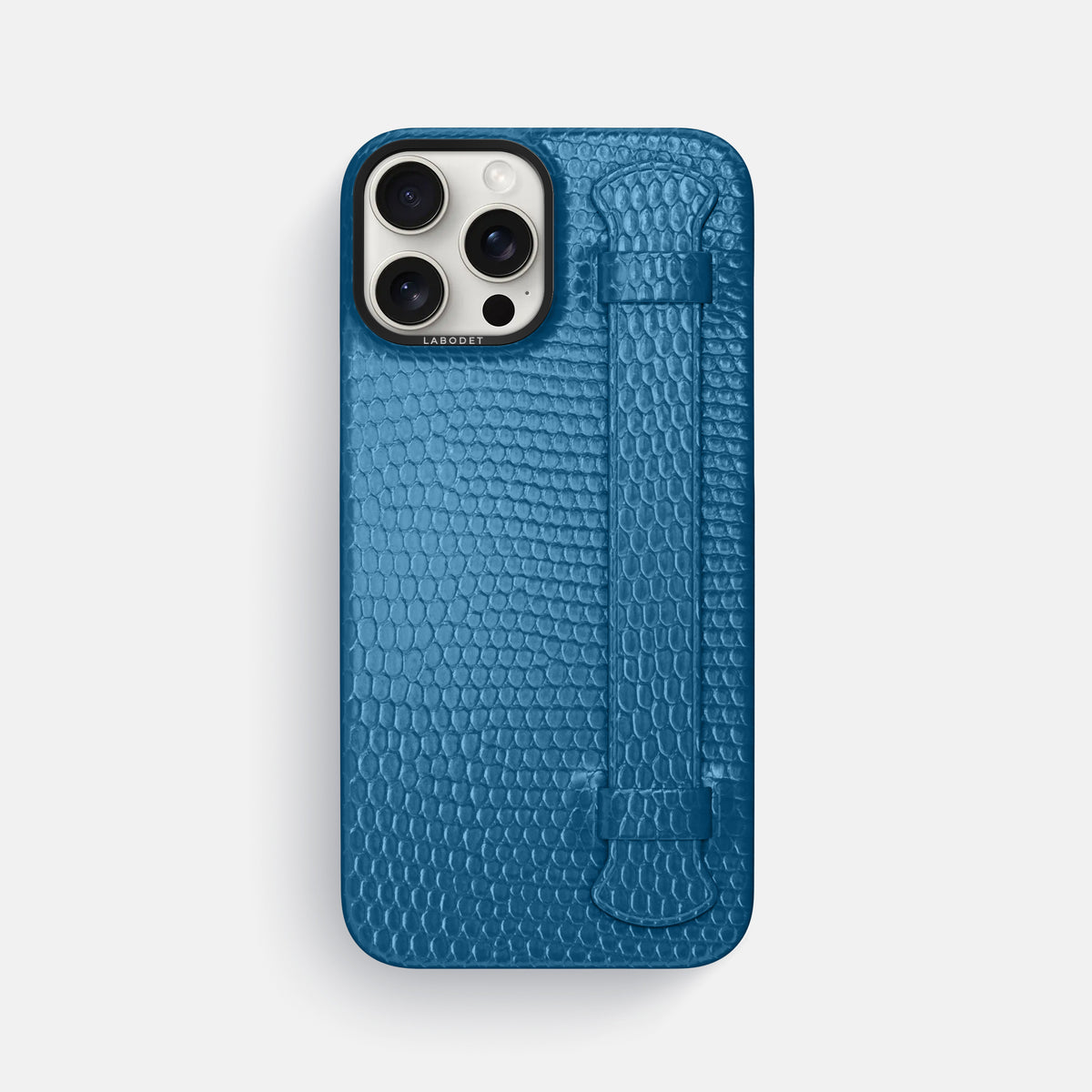 Blue iPhone 16 Pro Max Handle Case Lizard with Black Metal -1 | Blue-Black