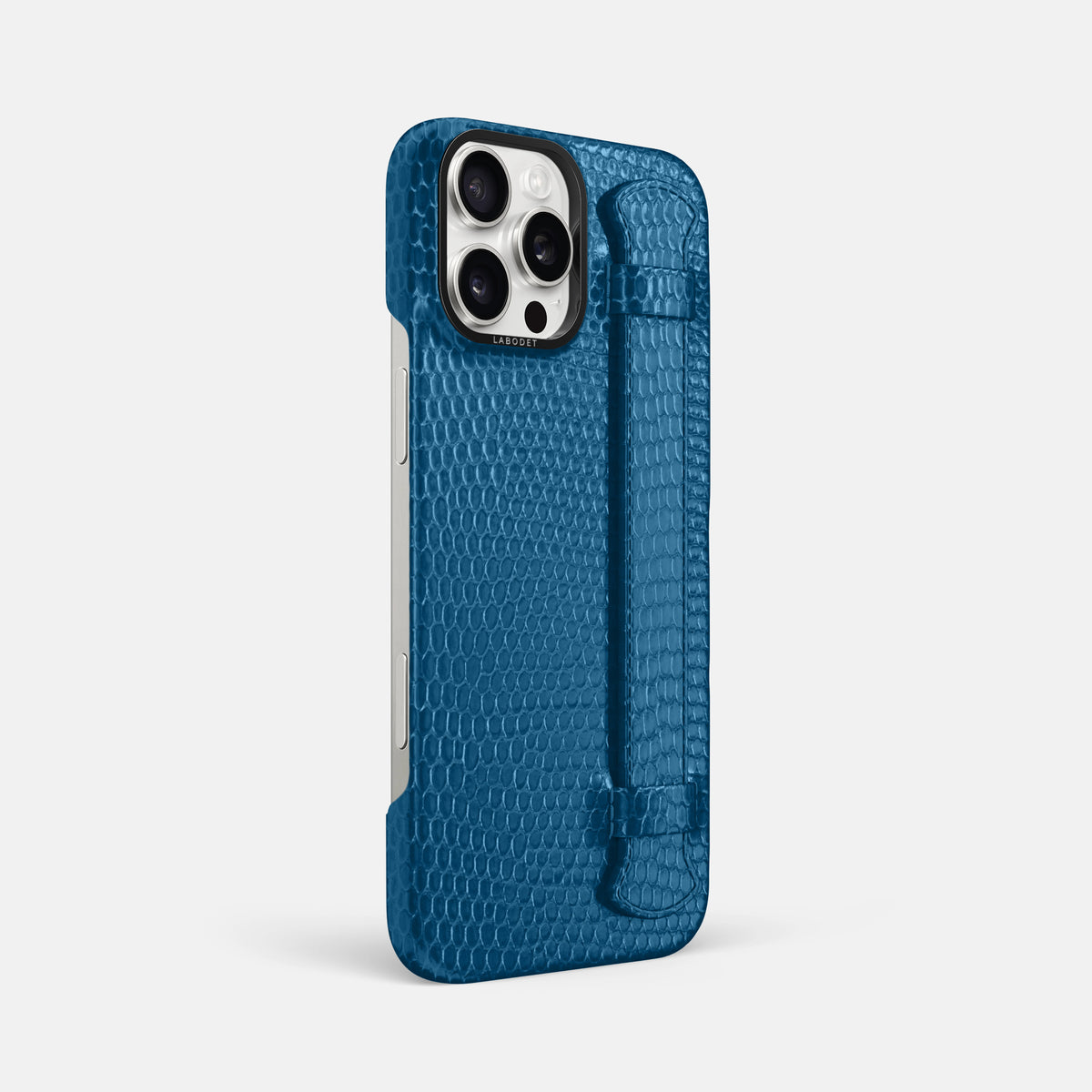 Blue iPhone 16 Pro Max Handle Case Lizard with Black Metal -2 | Blue-Black