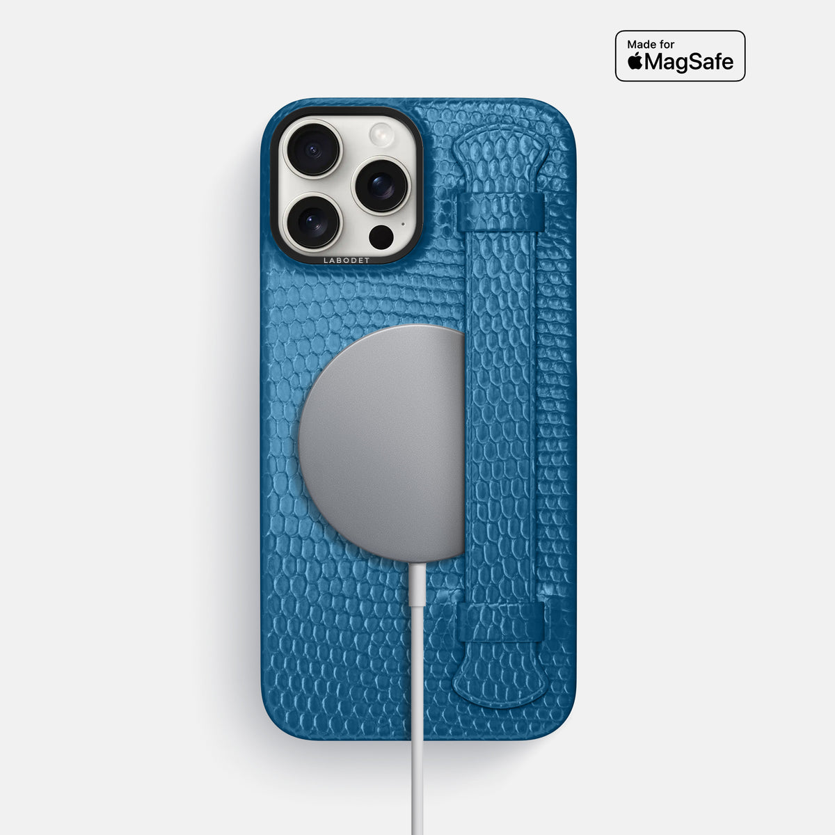Blue iPhone 16 Pro Max Handle Case Lizard with Black Metal -5 | Blue-Black