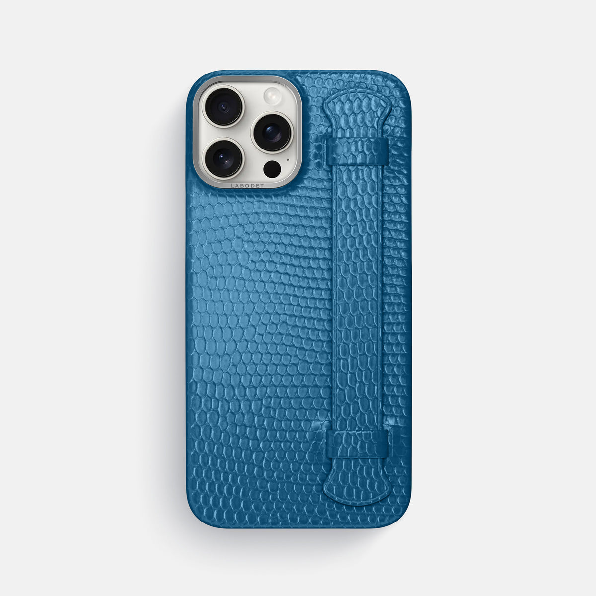 Blue iPhone 16 Pro Max Handle Case Lizard with Steel Metal -1 | Blue-Steel