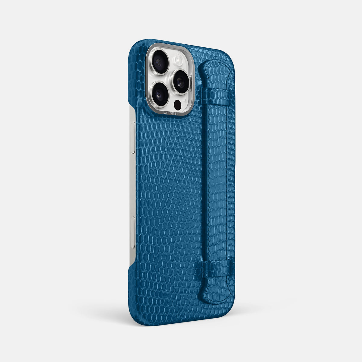 Blue iPhone 16 Pro Max Handle Case Lizard with Steel Metal -2 | Blue-Steel
