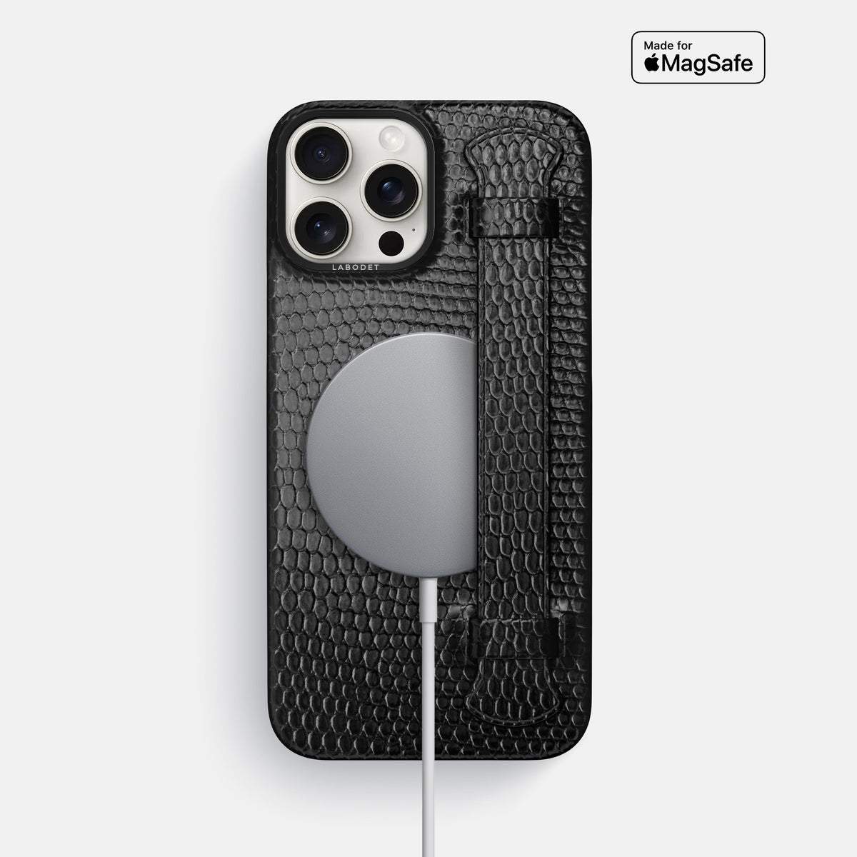 Black iPhone 16 Pro Max Handle Case Lizard with Black Metal -5 | Black-Black
