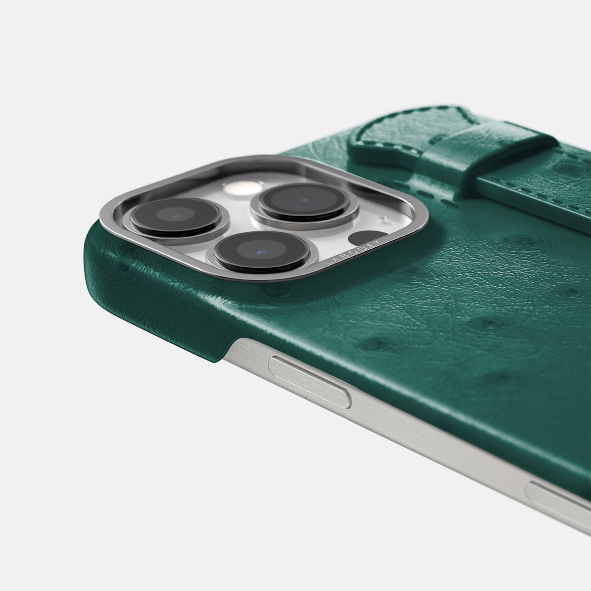 Forest-Green iPhone 16 Pro Max Handle Case Ostrich with Steel Metal -6 | Forest-Green-Steel