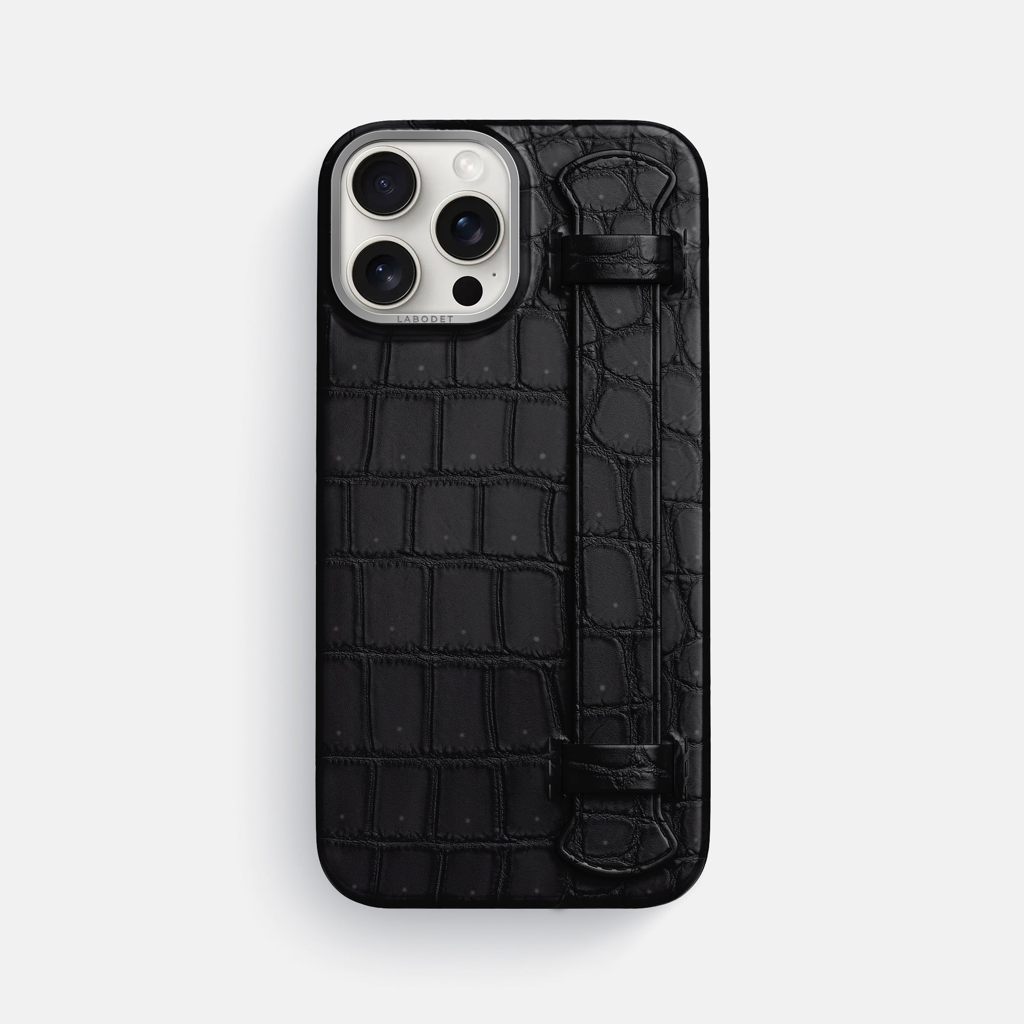 LABODET iPhone16proケース クロコダイル 本革　ブラック handle-iphone-16-pro-max-