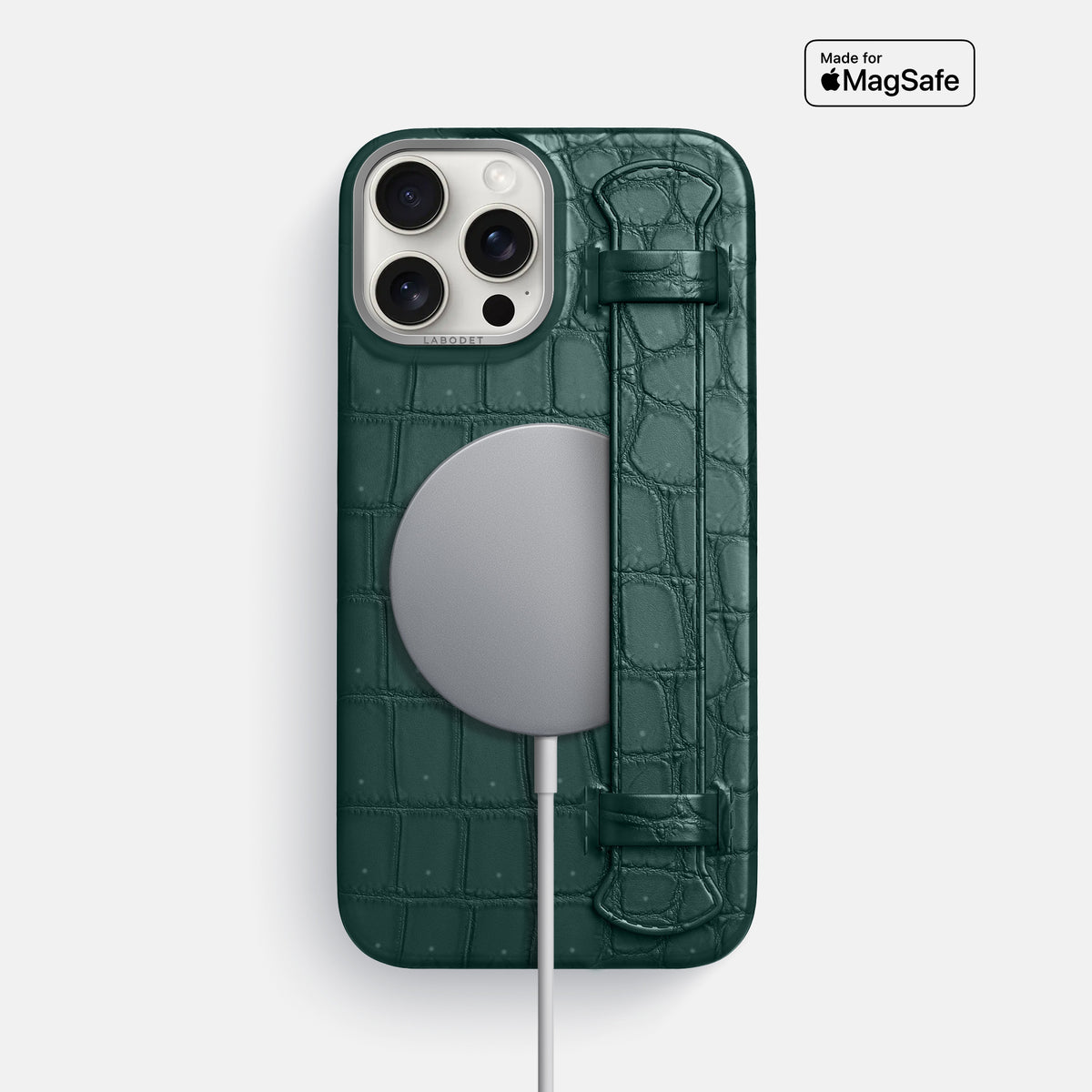 Dark-Forest iPhone 16 Pro Max Handle Case Porosus Crocodile with Steel Metal -5 | Dark-Forest-Steel