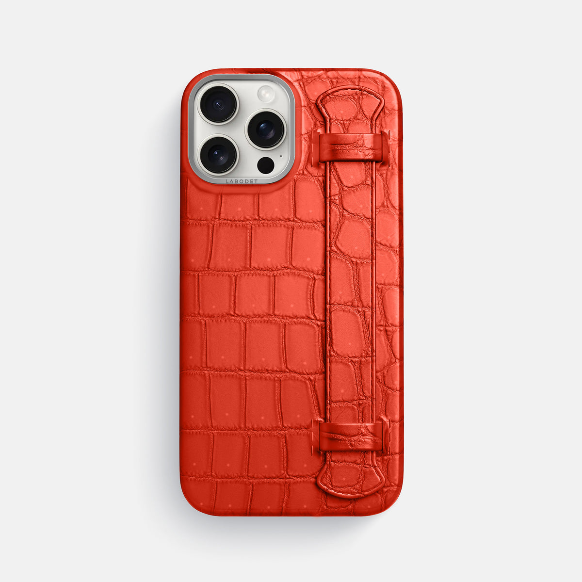 Rust iPhone 16 Pro Max Handle Case Porosus Crocodile with Steel Metal -1 | Rust-Steel