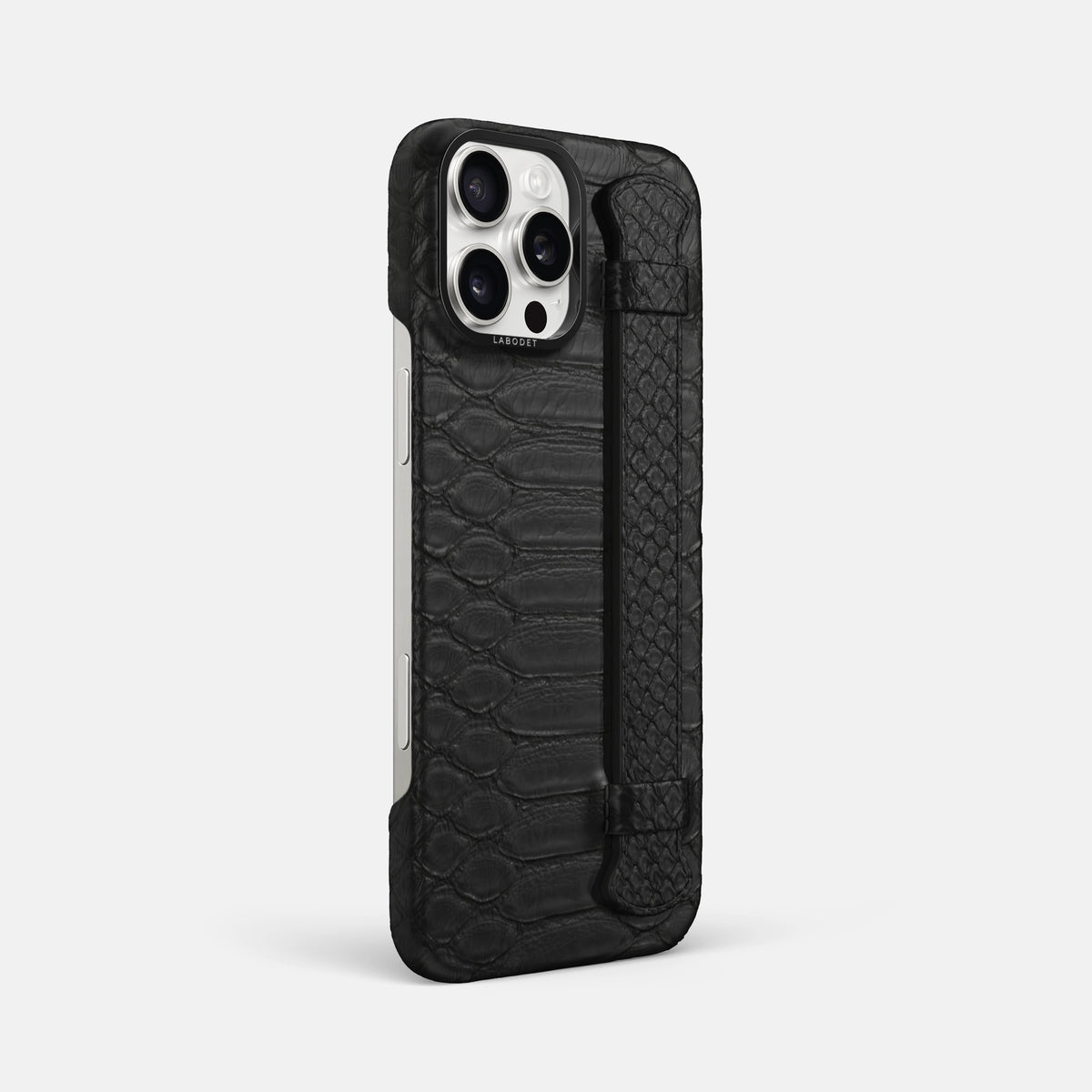 Black iPhone 16 Pro Max Handle Case Python with Black Metal -2 | Black-Black