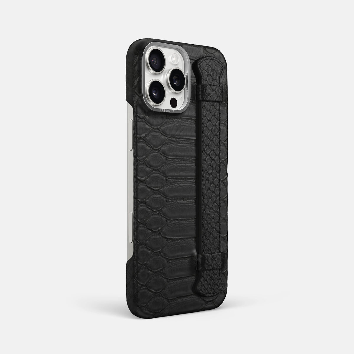 Black iPhone 16 Pro Max Handle Case Python with Steel Metal -2 | Black-Steel
