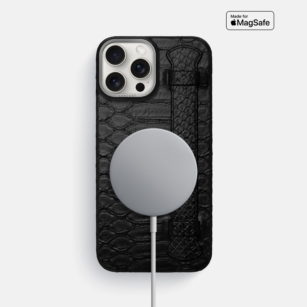 Black iPhone 16 Pro Max Handle Case Python with Steel Metal -5 | Black-Steel