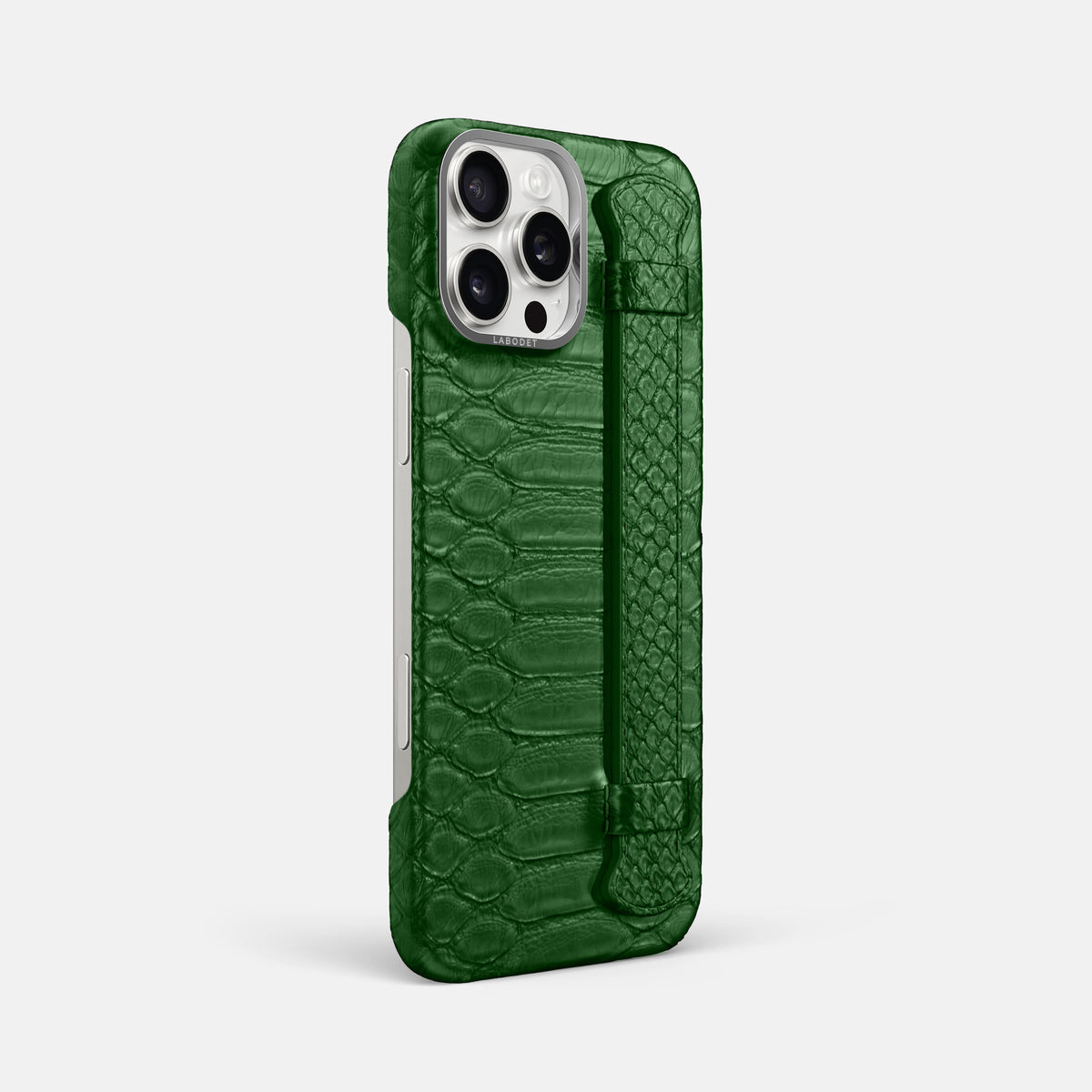 Green iPhone 16 Pro Max Handle Case Python with Steel Metal -2 | Green-Steel