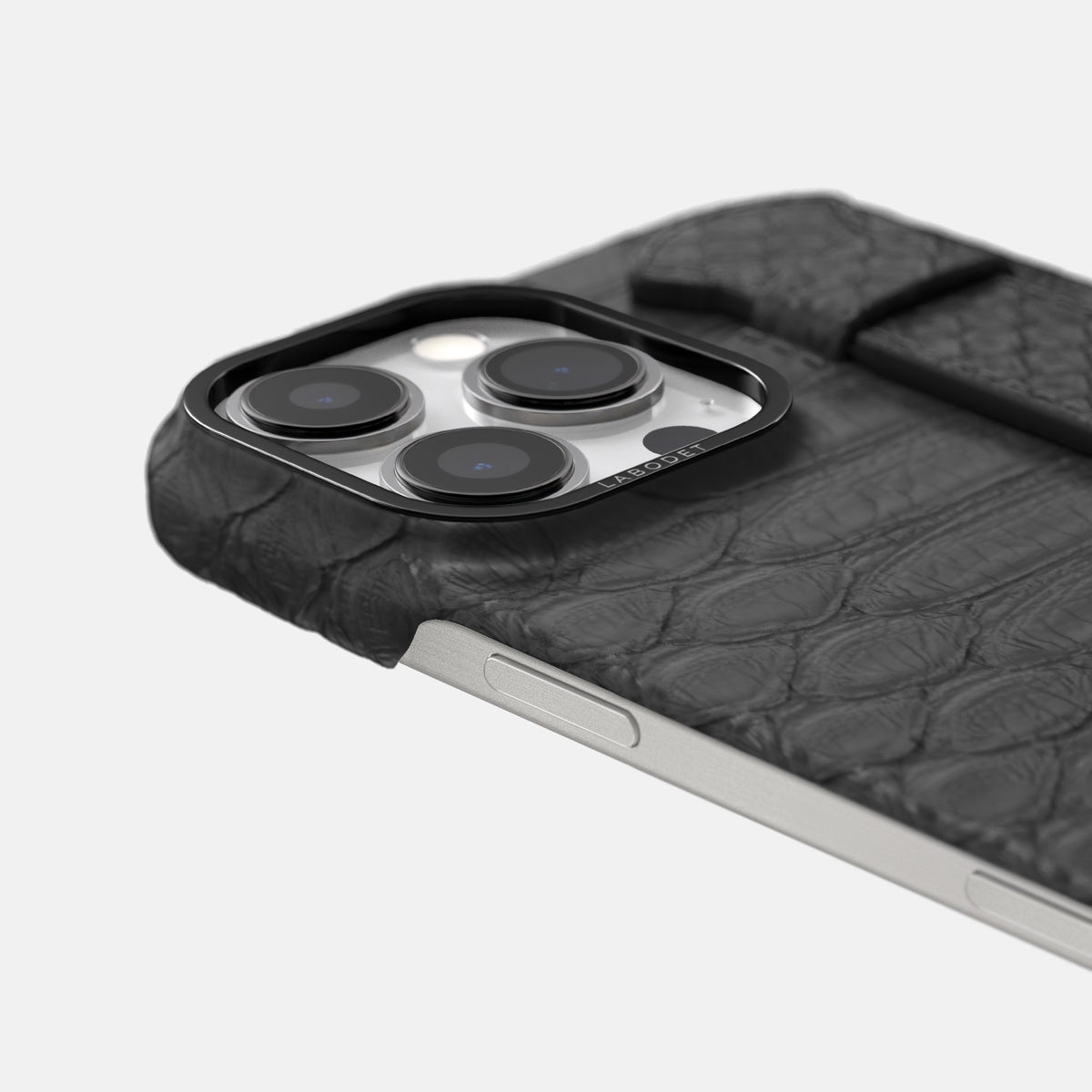 Grey iPhone 16 Pro Max Handle Case Python with Black Metal -6 | Grey-Black