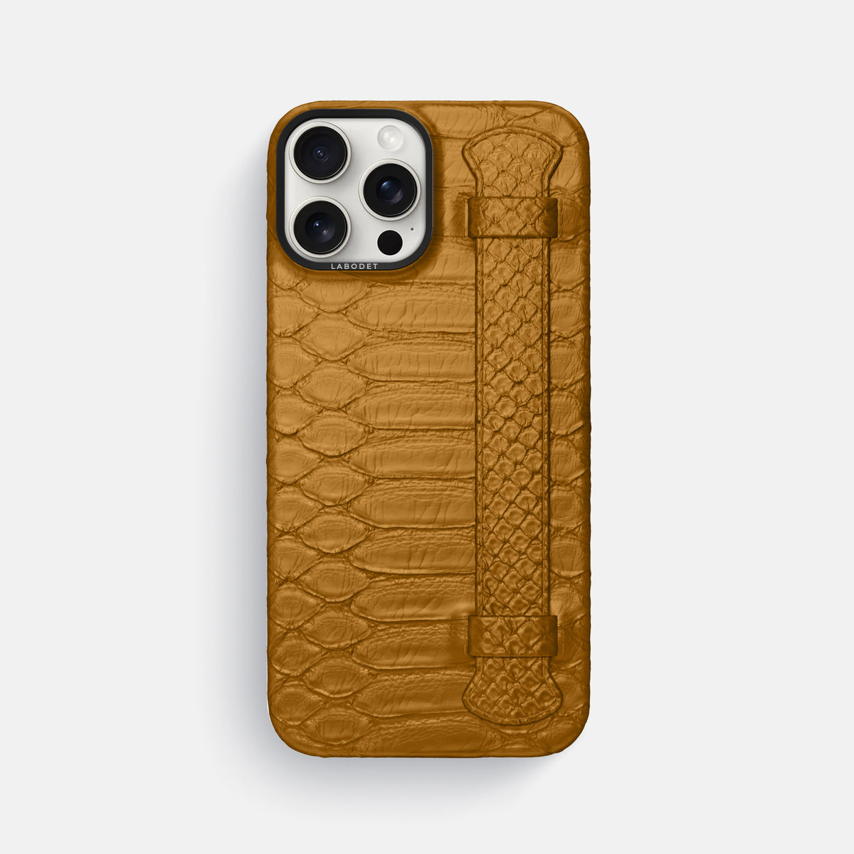 Honey iPhone 16 Pro Max Handle Case Python with Black Metal -1 | Honey-Black