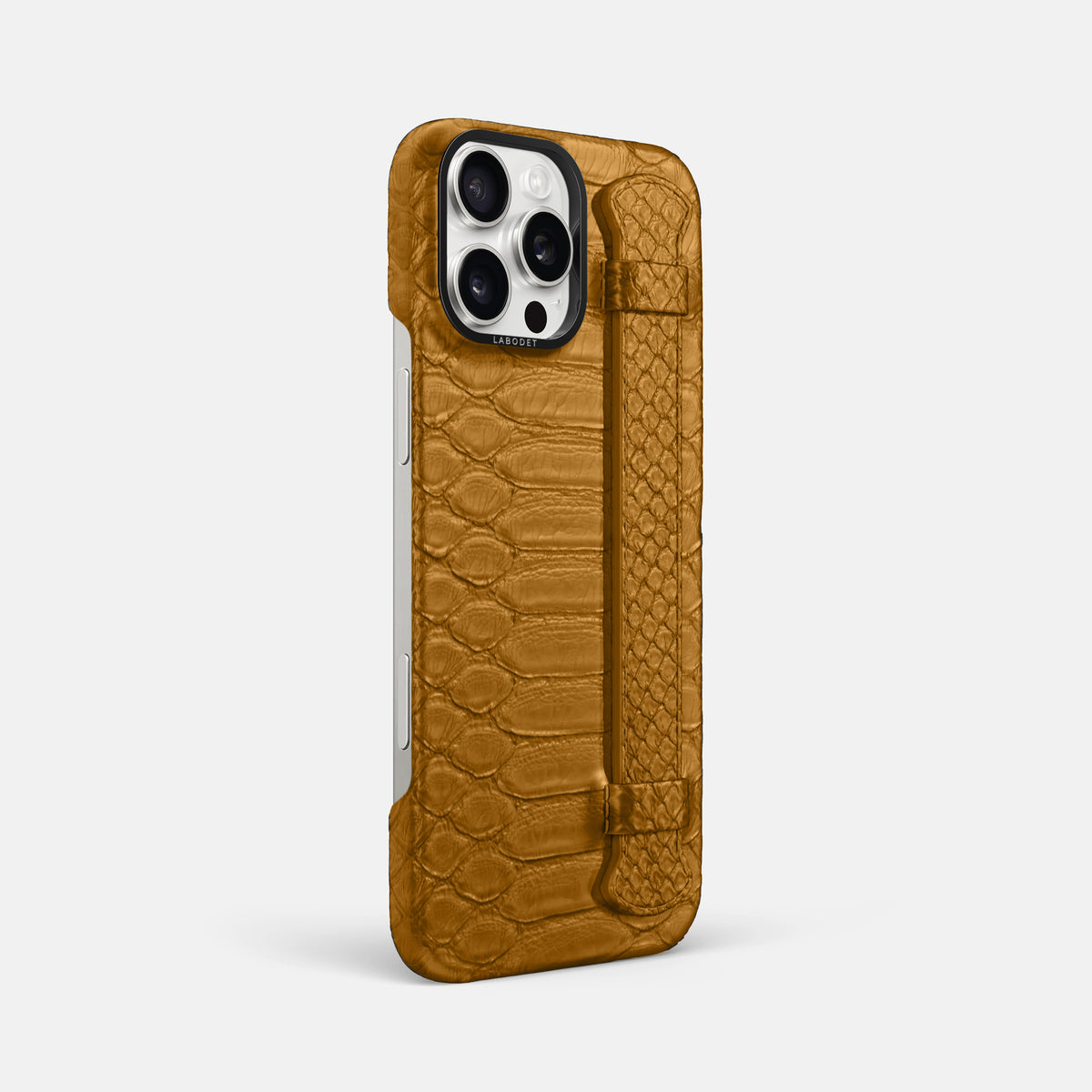 Honey iPhone 16 Pro Max Handle Case Python with Black Metal -2 | Honey-Black