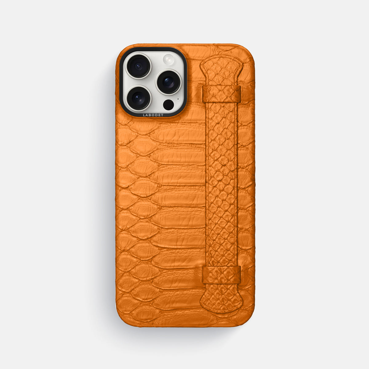 Orange iPhone 16 Pro Max Handle Case Python with Black Metal -1 | Orange-Black