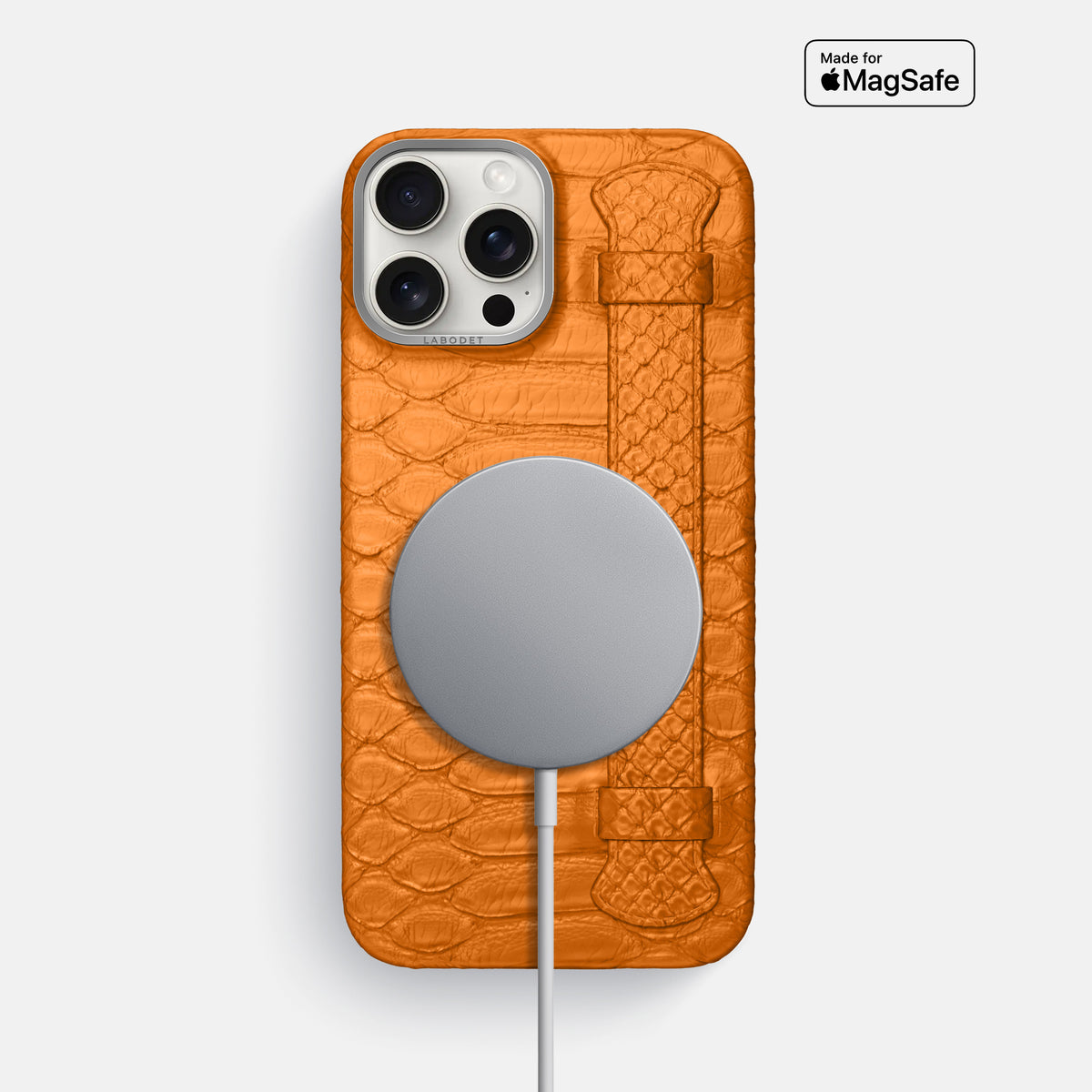 Orange iPhone 16 Pro Max Handle Case Python with Steel Metal -5 | Orange-Steel