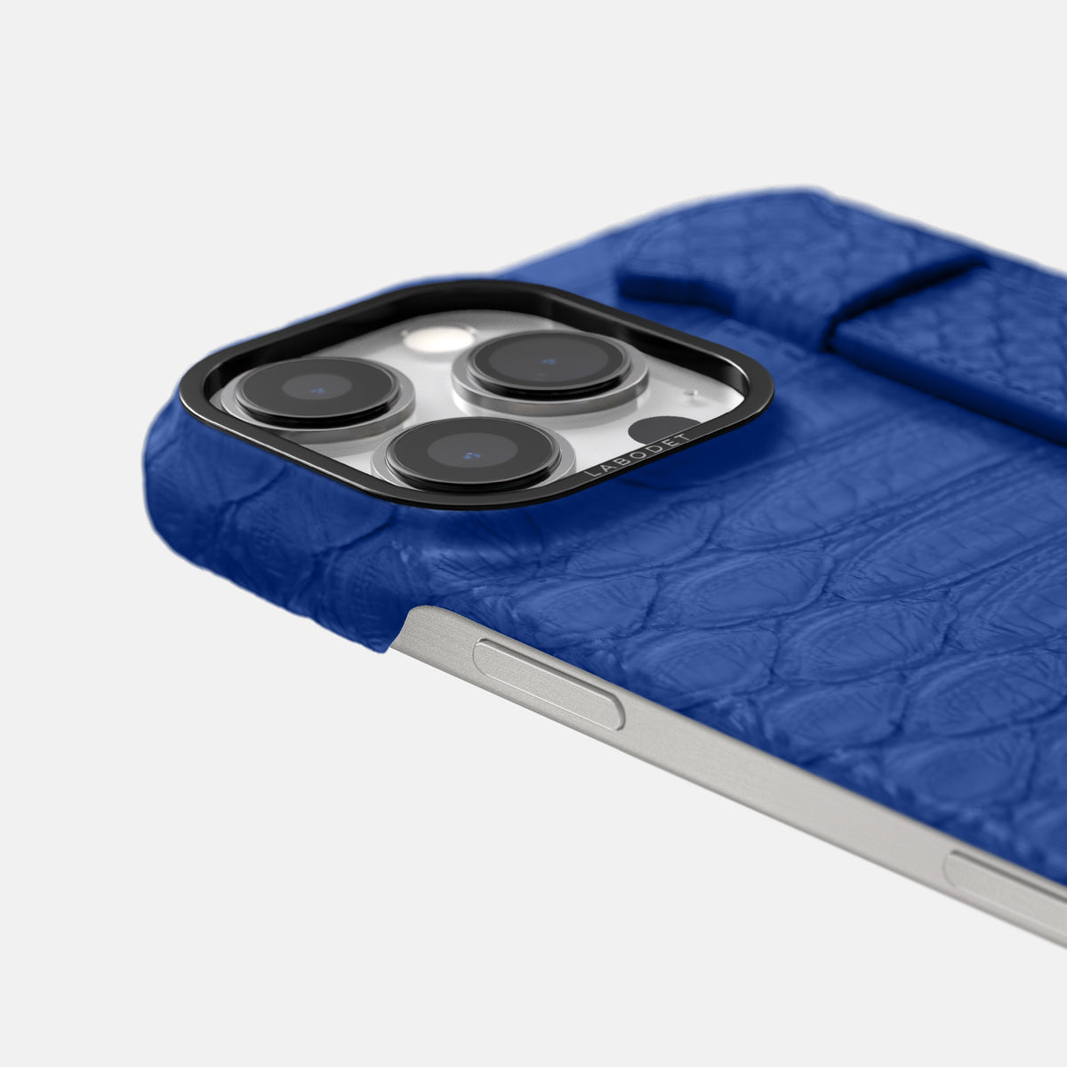 Royal Blue iPhone 16 Pro Max Handle Case Python with Black Metal -6 | Royal-Blue-Black