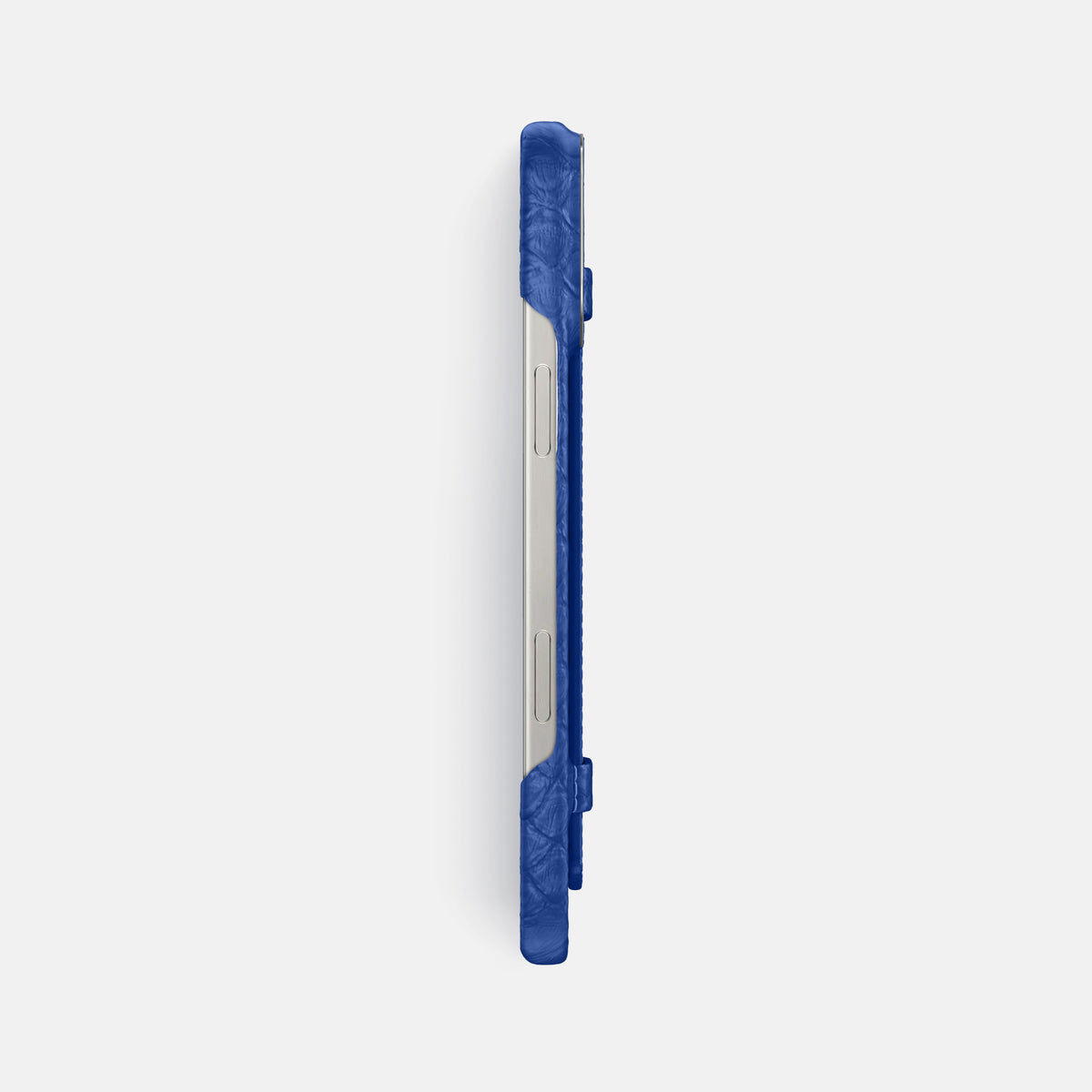 Royal Blue iPhone 16 Pro Max Handle Case Python with Steel Metal -3 | Royal-Blue-Steel