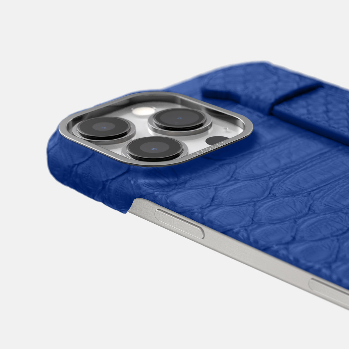 Royal Blue iPhone 16 Pro Max Handle Case Python with Steel Metal -6 | Royal-Blue-Steel