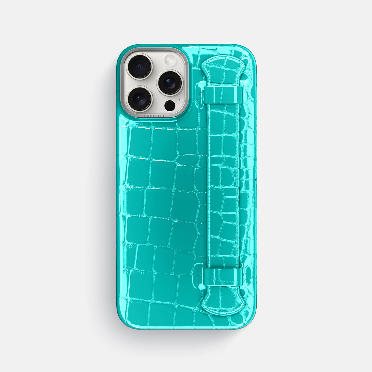 Mint iPhone 16 Pro Max Handle Case Shiny Alligator with Steel Metal -1 | Mint-Steel
