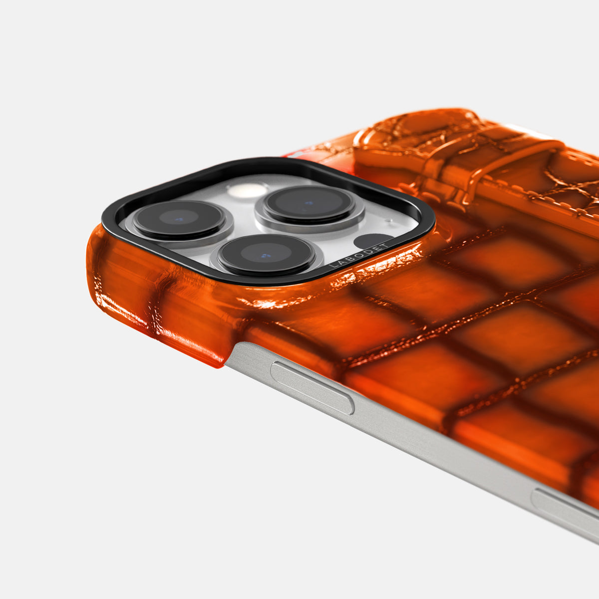 Clay-Court iPhone 16 Pro Handle Case Patina Alligator with Black Metal -6 | Clay-Court-Black