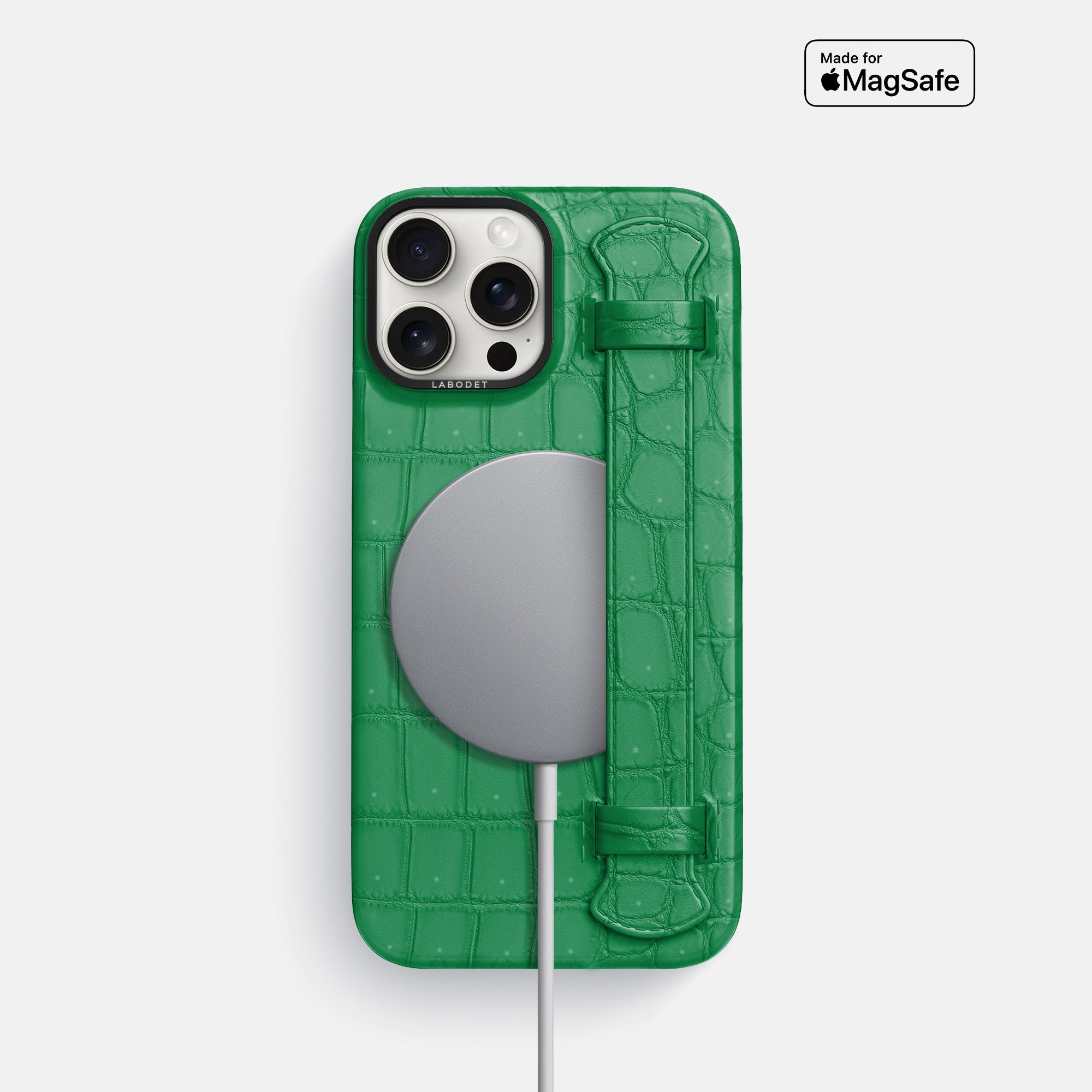LABODÉT クロコダイル風グリーンケース handle-iphone-16-pro-porosus-